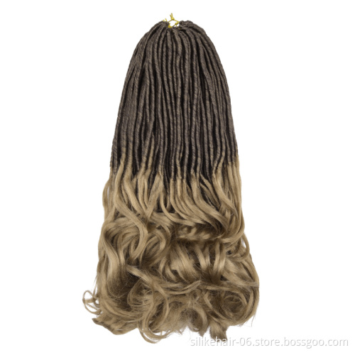 22 Inch Straight Goddess Locs with Curly Ends for Black Women Synthetic Crochet Hair Braiding Goddess Faux Locs Crochet Hair
